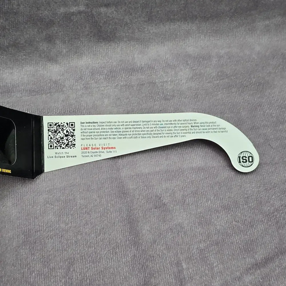 Lunt Solar System Original Solar Eclipse Safety Glasses ISO Certified 2024 - Picture 6 of 6